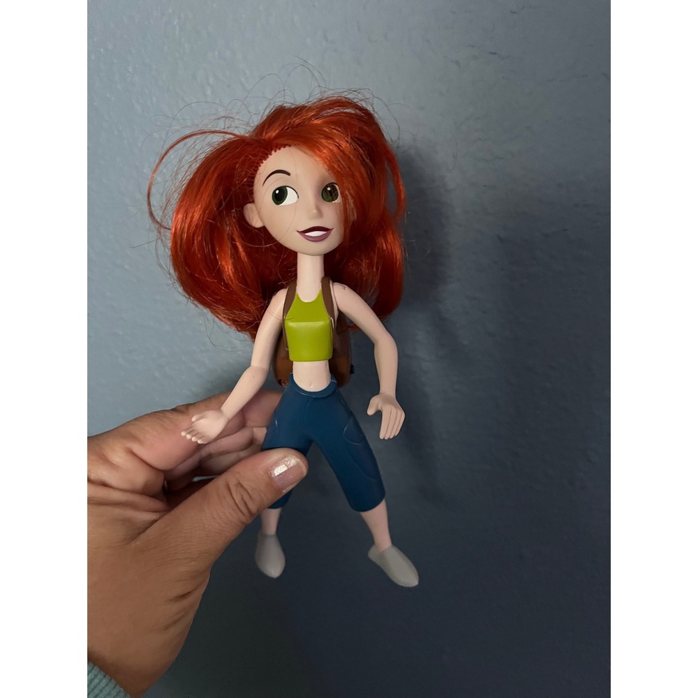 Disney Kim Possible Action Figure Doll Red Hair Green Crop Top Blue Cargo Pants
